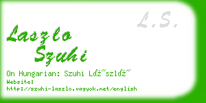 laszlo szuhi business card